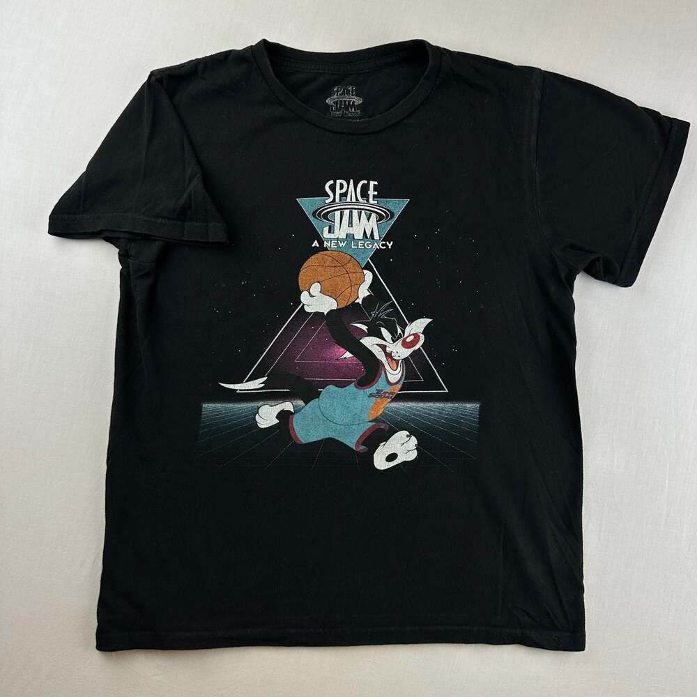 Space Jam: A New Legacy Sylvester The Cat Tune Squad Black T-Shirt Small